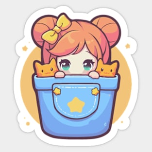 kawaii pocket Sticker